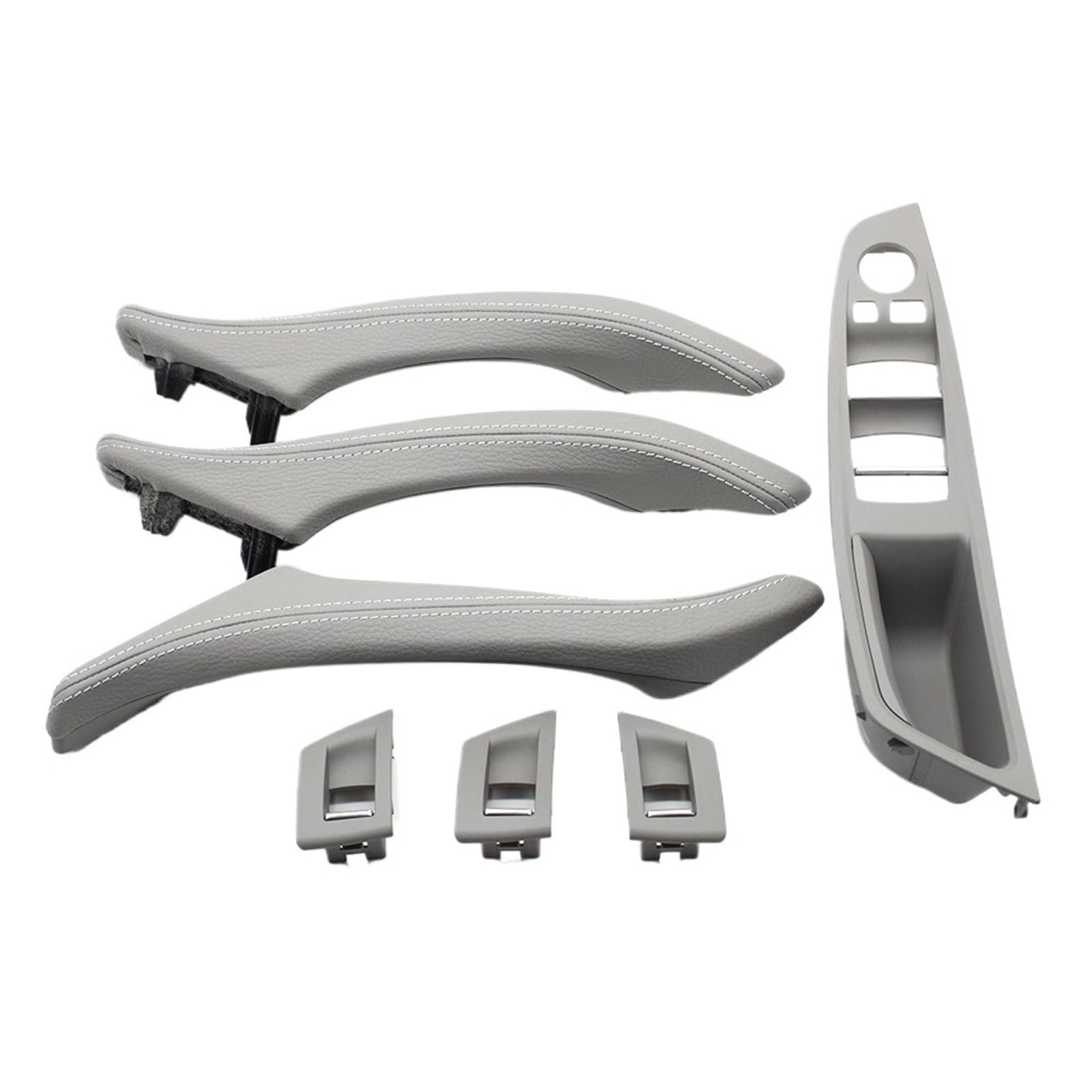 Türgriff Innentür Auto Für 5 Series F10 F11 523i 525i 528i 530 Rechtslenker RHD Auto Innen Leder Türgriff Montage 7piece Set Innen Autotürgriff(Model A Gray) von WINVOX