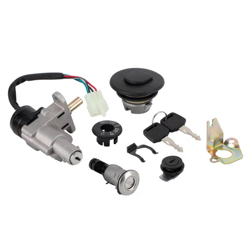 WINVOX Zündschlüssel Schalter Für Roller Für GY6 50 70 90 110 125 150 CC Roller Motorrad Zubehör Zündschlüssel Schalter Tankdeckel Für Sitz Schloss Set Motorrad Zündschloss von WINVOX