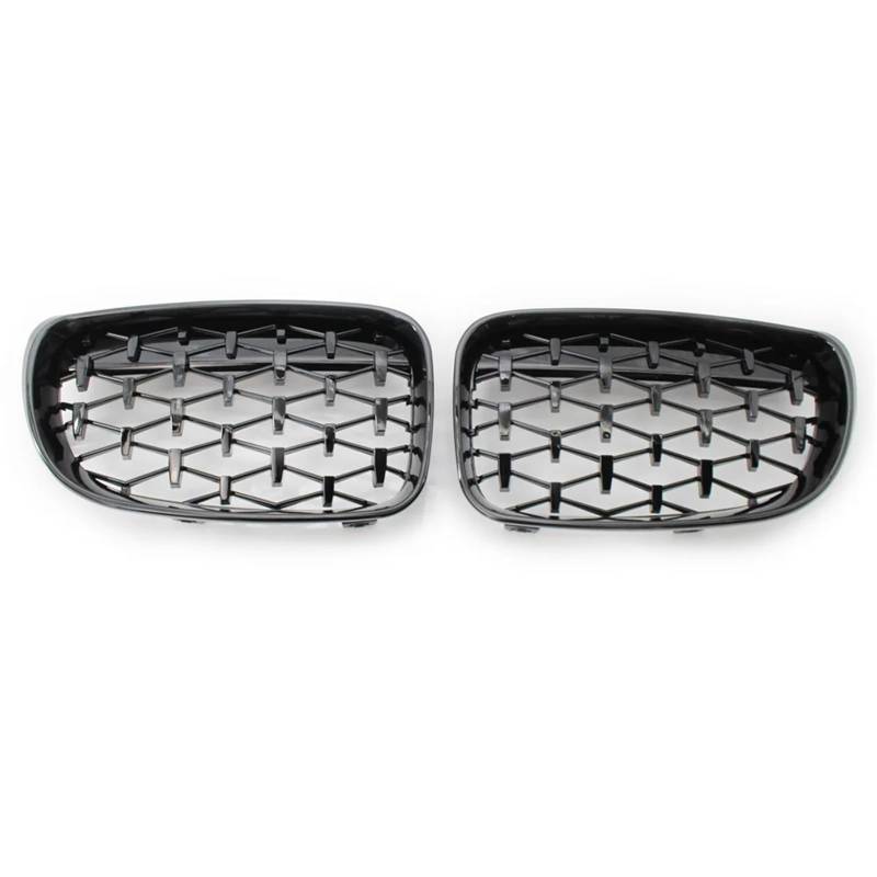 WISUNTEA [Replacement] Vorne Niere Diamant Meteor Grille Grills for BMW 1 Serie E81 E82 E87 E88 LCI 2007-2013 Racing Grills Chrom Und schwarz (Black) von WISUNTEA