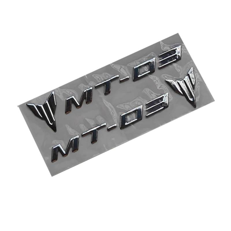 Für Yamaha MT03 MT07 MT09 MT10 MT 09 MT 07 Motorrad 3D Emblem Abzeichen Aufkleber Tank MT-03 MT-07 MT-09 MT-10 Aufkleber (Farbe : MT-03 Silver) von WITTSY