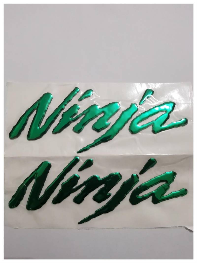 Motorrad 3D Emblem Abzeichen Aufkleber Tank Rad Ninja Aufkleber Für Ninja 250R 300R ZX6R 636 ZX10R Z800 Z1000 ZX7R 9R ZX12R ZX14R (Farbe : Grün) von WITTSY