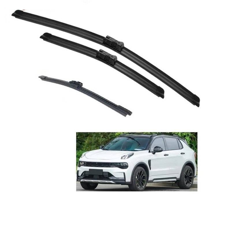 Scheibenwischer Für Lynk & Co 01 CX11 2017 2018 2019 2020 2021 2022 Windschutzscheibe Fenster Vorne Hinten Wischer Auto Zubehör (Farbe : Front Rear 3pcs) von WJHwjh