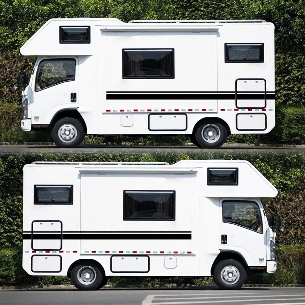 10m Autoaufkleber Streifen Grafik, Für Wohnmobil Pferdetransporter Caravan Wohnmobil Karosserie Linie Dekor Vinyl Aufkleber Zubehör von WJSXEQF