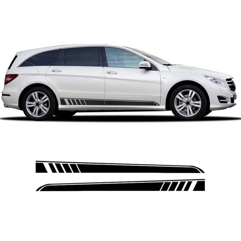 2 Pcs Car Door Side Stripes Skirt Sticker Vinyl Decal,for Mercedes Benz R Class W251 R300 R320 R350 R500 R63 AMG Accessories von WJSXEQF