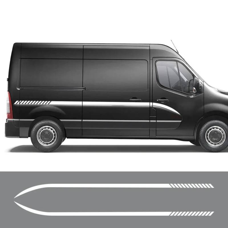 2 STÜCKE Auto Tür Taille Linien Dekor Aufkleber, für Renault Master Wohnmobil Wohnmobil Van Auto Styling Grafik Vinyl Aufkleber Zubehör von WJSXEQF