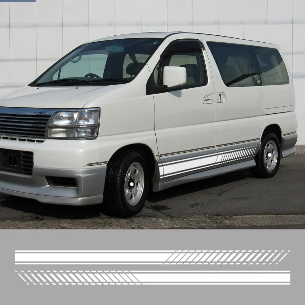 2 STÜCKE Autotüraufkleber, Für Nissan Elgrand E50 E51 E52 2,5 3,5 Teile Camper Van Streifen Grafiken Tuning Zubehör Vinyl Aufkleber von WJSXEQF