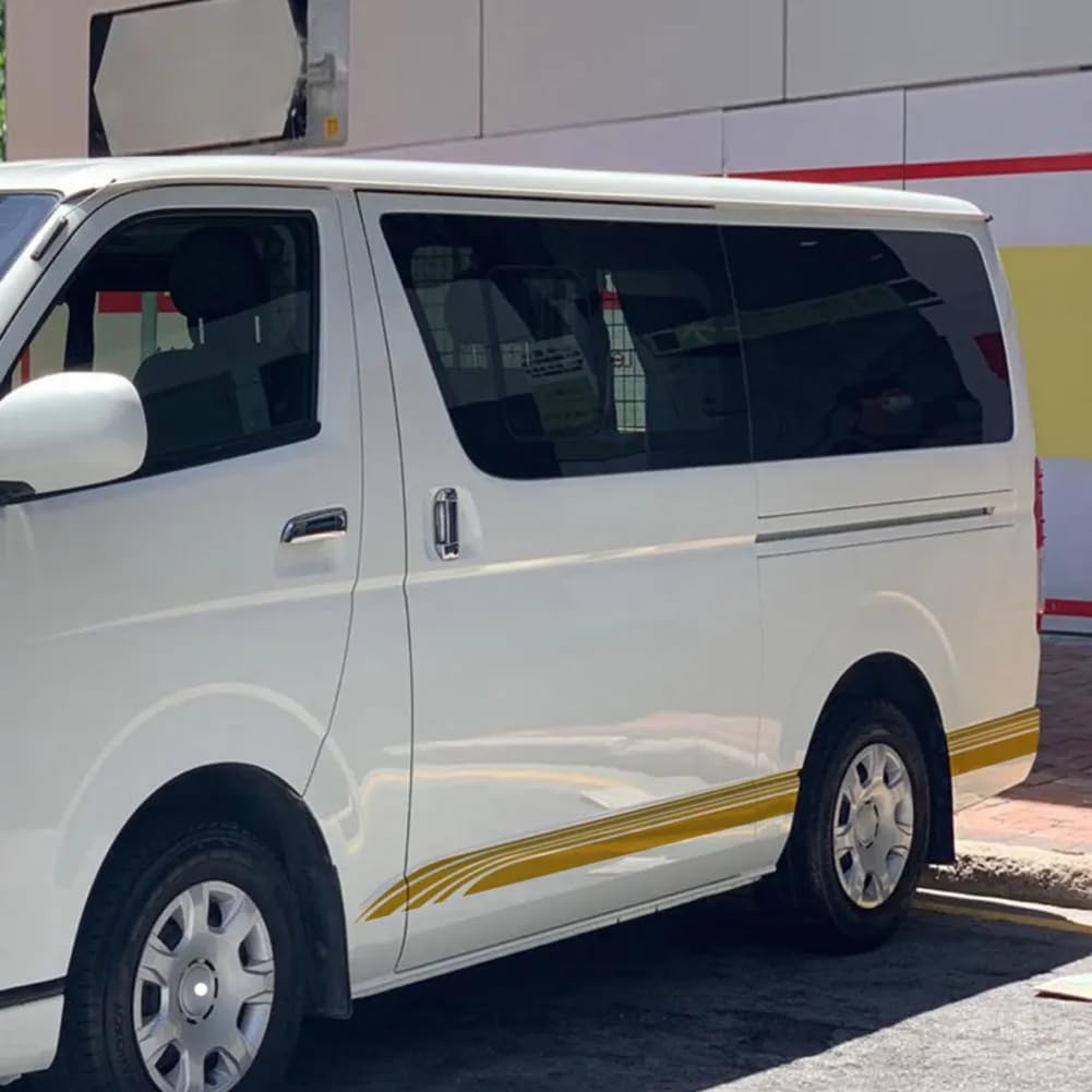 2 Stück Autoaufkleber Tür Seitenschweller Aufkleber, Für Toyota, Für Hiace Bus Sport Streifen Dekoration Vinyl Film Tuning Auto Zubehör von WJSXEQF