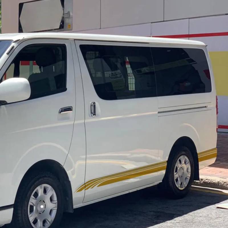 2 Stück Autoaufkleber Tür Seitenschweller Aufkleber, Für Toyota, Für Hiace Bus Sport Streifen Dekoration Vinyl Film Tuning Auto Zubehör von WJSXEQF