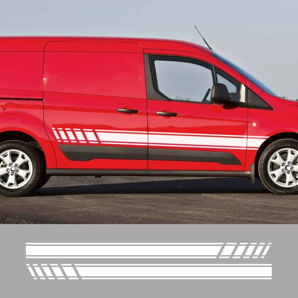 2-teilige Seitenaufkleber für Autotüren, für Ford Transit Connect Camper Van Line Graphics Styling Vinyl Dekor Aufkleber Auto-Tuning-Zubehör von WJSXEQF