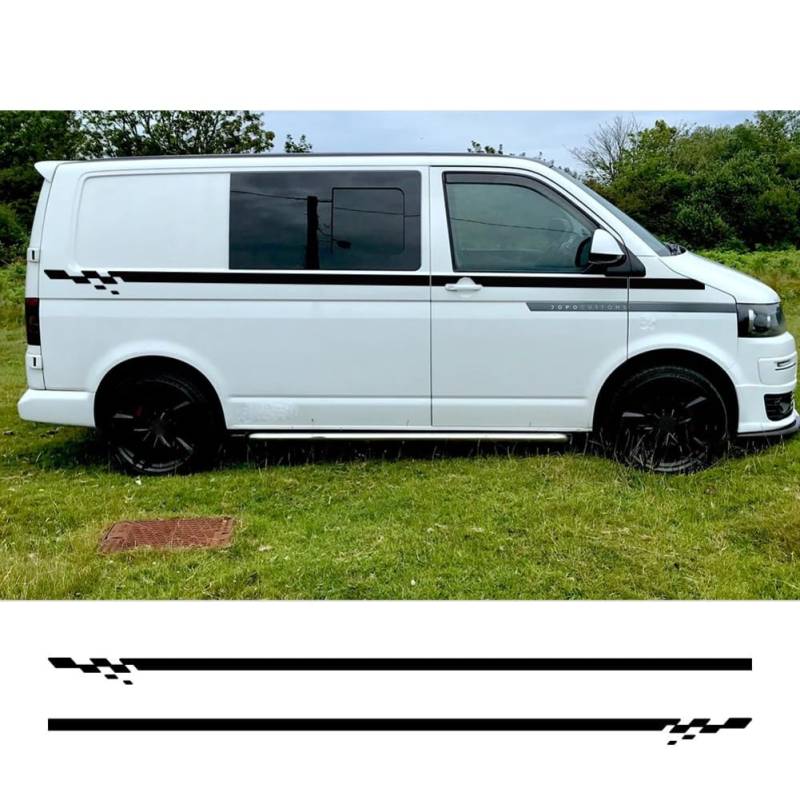 2PCS Car Stickers,for VW Transporter T4 T5 T6 Camper Van Side Racing Stripes Graphics Vinyl Decals Auto Accessories von WJSXEQF