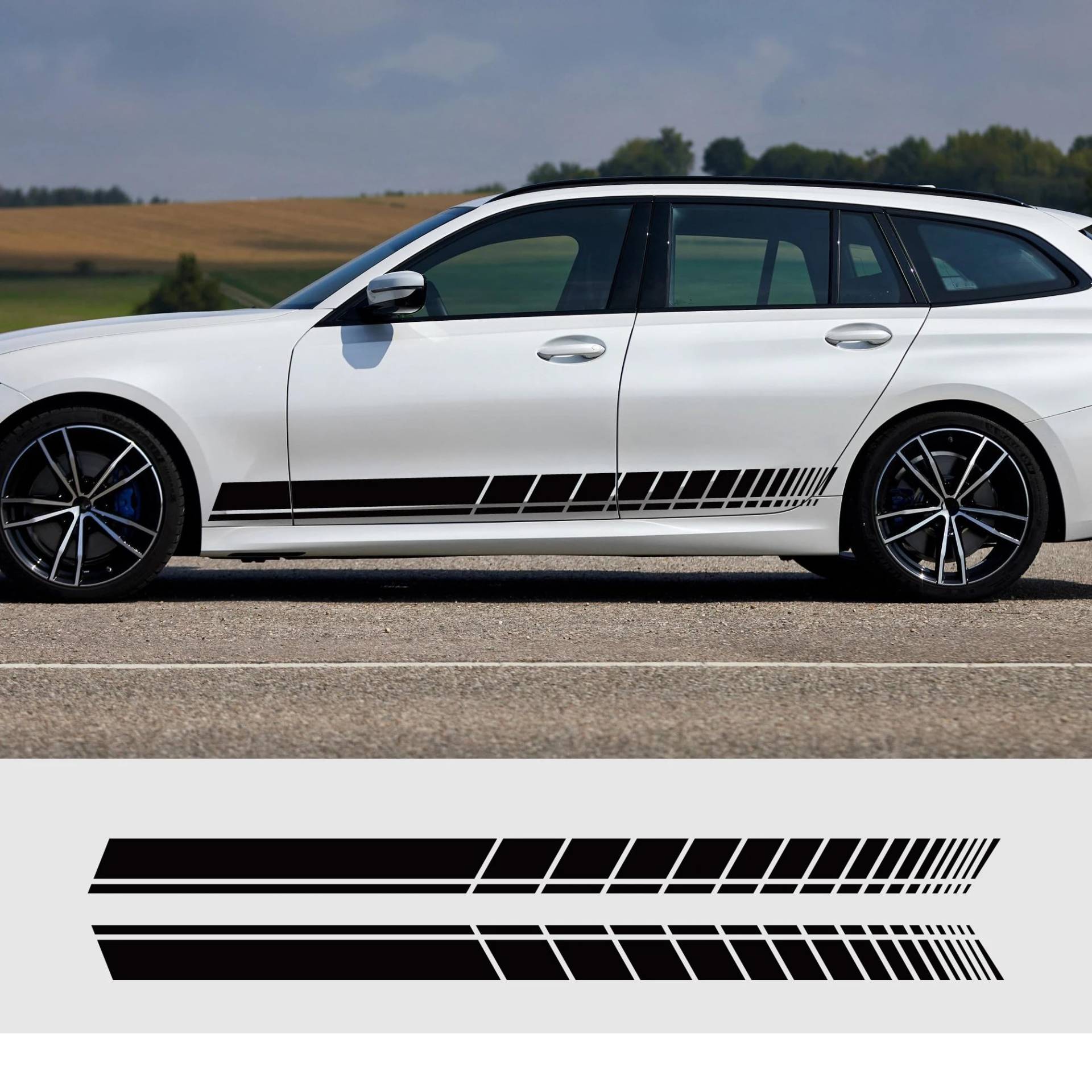 2pcs Auto Racing Stripe Aufkleber, für Dacia Staubwedel Tür Seite Vinyl Aufkleber Dekoration Mode Auto Styling wasserdichte Aufkleber von WJSXEQF