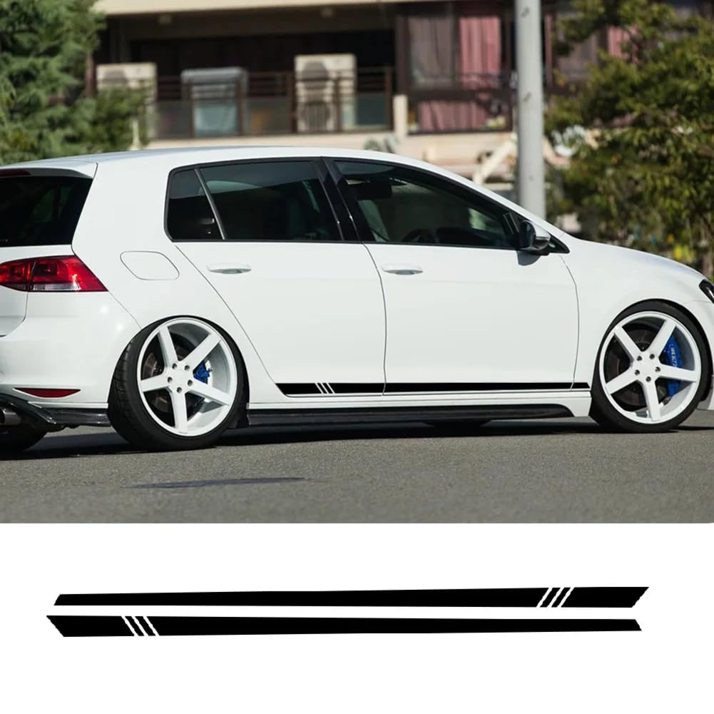 2pcs Car Stickers,for Audi BMW Ford VW Toyota Ford Mercedes Benz Stripe Auto Side Skirts Vinyl Film Decal Tuning Accessories von WJSXEQF