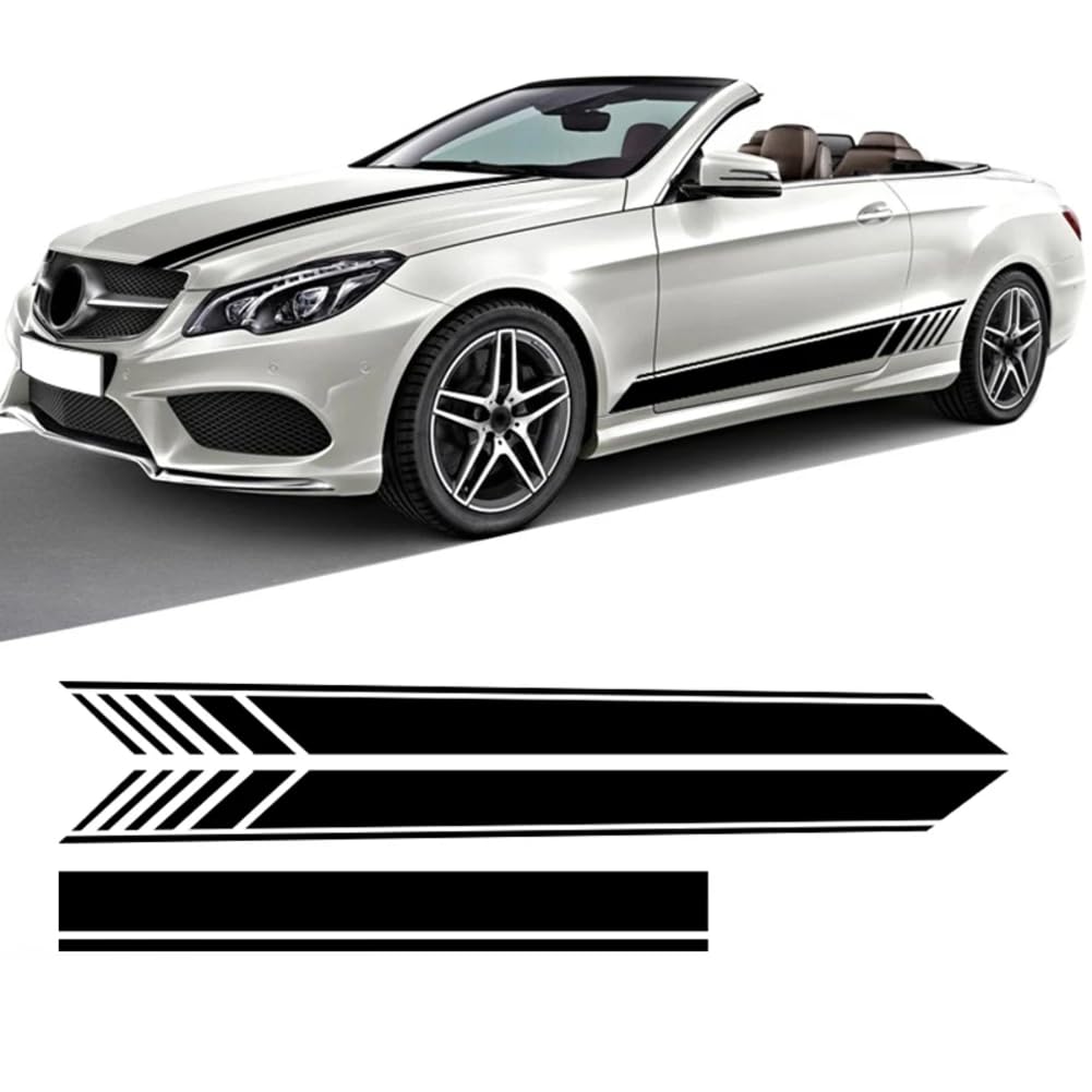 3 Pcs Car Hood Decal Side Stripes Skirt Sticker,for Mercedes Benz E Class W212 E63 AMG S212 A207 C207 E250 E300 E350 Accessories von WJSXEQF