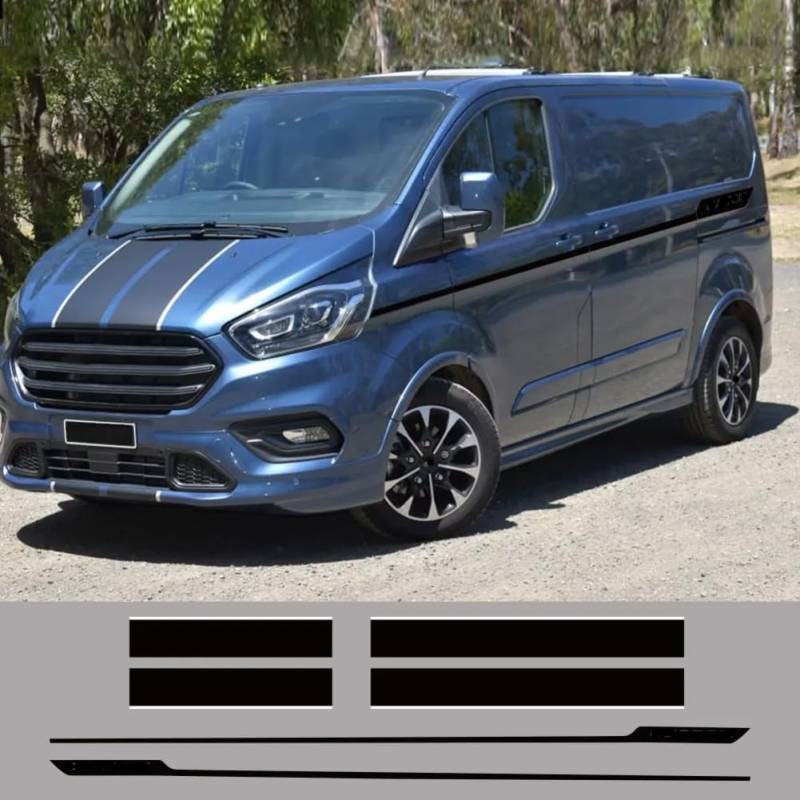 6 Teile/los Auto Motorhaube Seite Hintertür Aufkleber, Für Ford Transit Tourneo Custom Camper Van Sport Vinyl Aufkleber Tuning Auto Zubehör von WJSXEQF