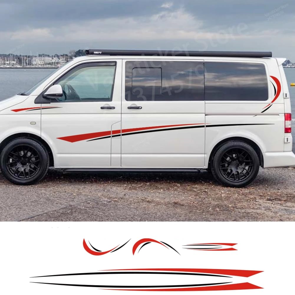 Auto Karosserie Seite Aufkleber Grafik Streifen Aufkleber, für Camper Van Wohnmobil Wohnmobil Minivan Cargo Panel Kofferraum Bus Auto para Zubehör von WJSXEQF