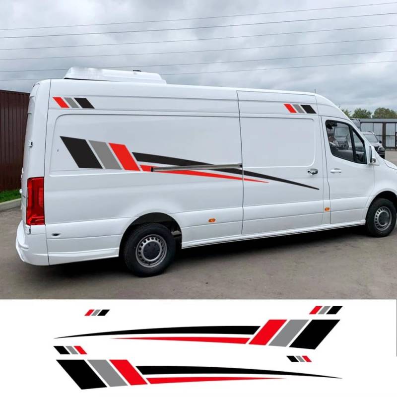 Car Body Side Stickers Graphics Stripes Decor Decal Universal,for Van Motorhome RV Camper Cargo Panel Auto Tuning Accessories von WJSXEQF