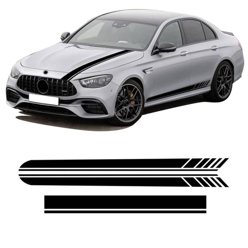 Car Hood Decal Side Stripes Skirt Sticker,for Mercedes Benz E Class W213 S213 C238 A238 E63 S E53 E43 Accessories von WJSXEQF