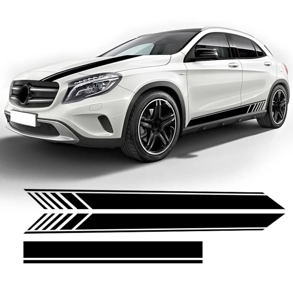 Car Hood Decal Side Stripes Skirt Sticker,for Mercedes Benz GLA Class X156 GLA45 AMG 180 200 250 H247 Accessories von WJSXEQF