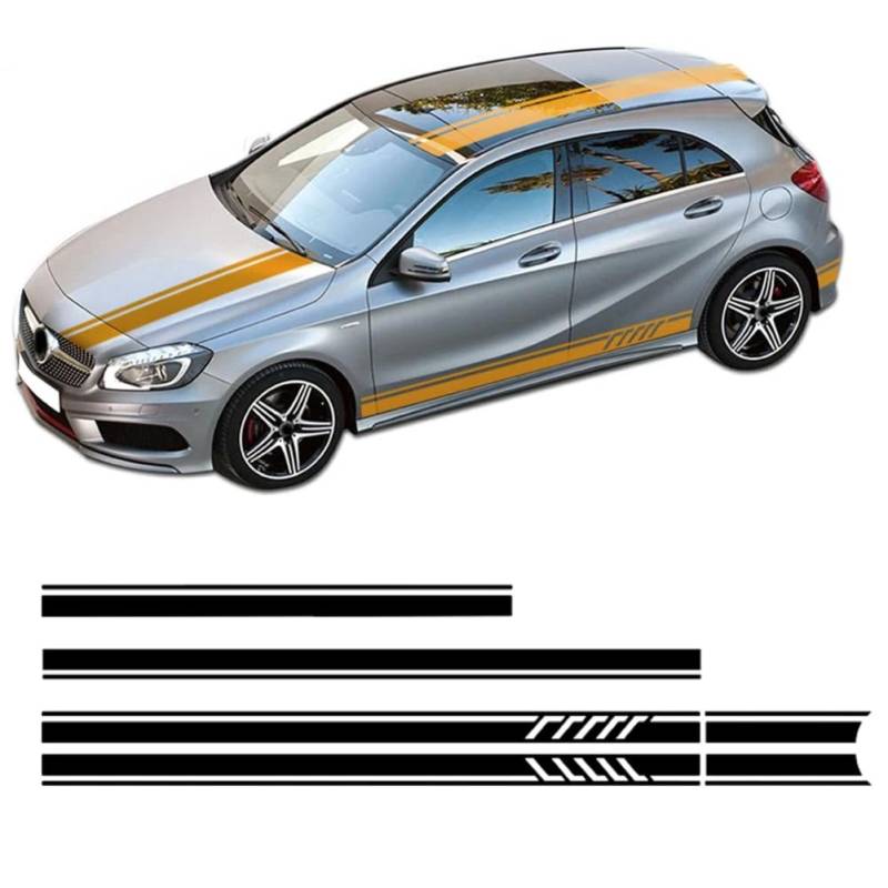 Car Hood Roof Trunk Decal Side Stripe Skirt Sticker,for Mercedes Benz A Class W177 A35 A45 S W176 AMG Accessories von WJSXEQF