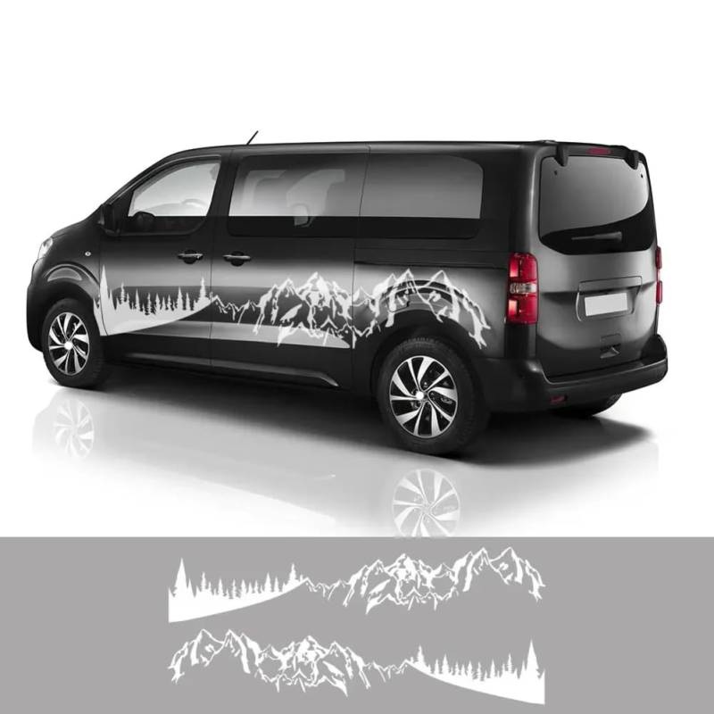 Mountain Styling Autoaufkleber, Für Citroen, Für Jumpy, Für Peugeot Expert, Für FIAT Scudo Wohnmobil Camper Van Dekor Aufkleber Tuning Zubehör von WJSXEQF