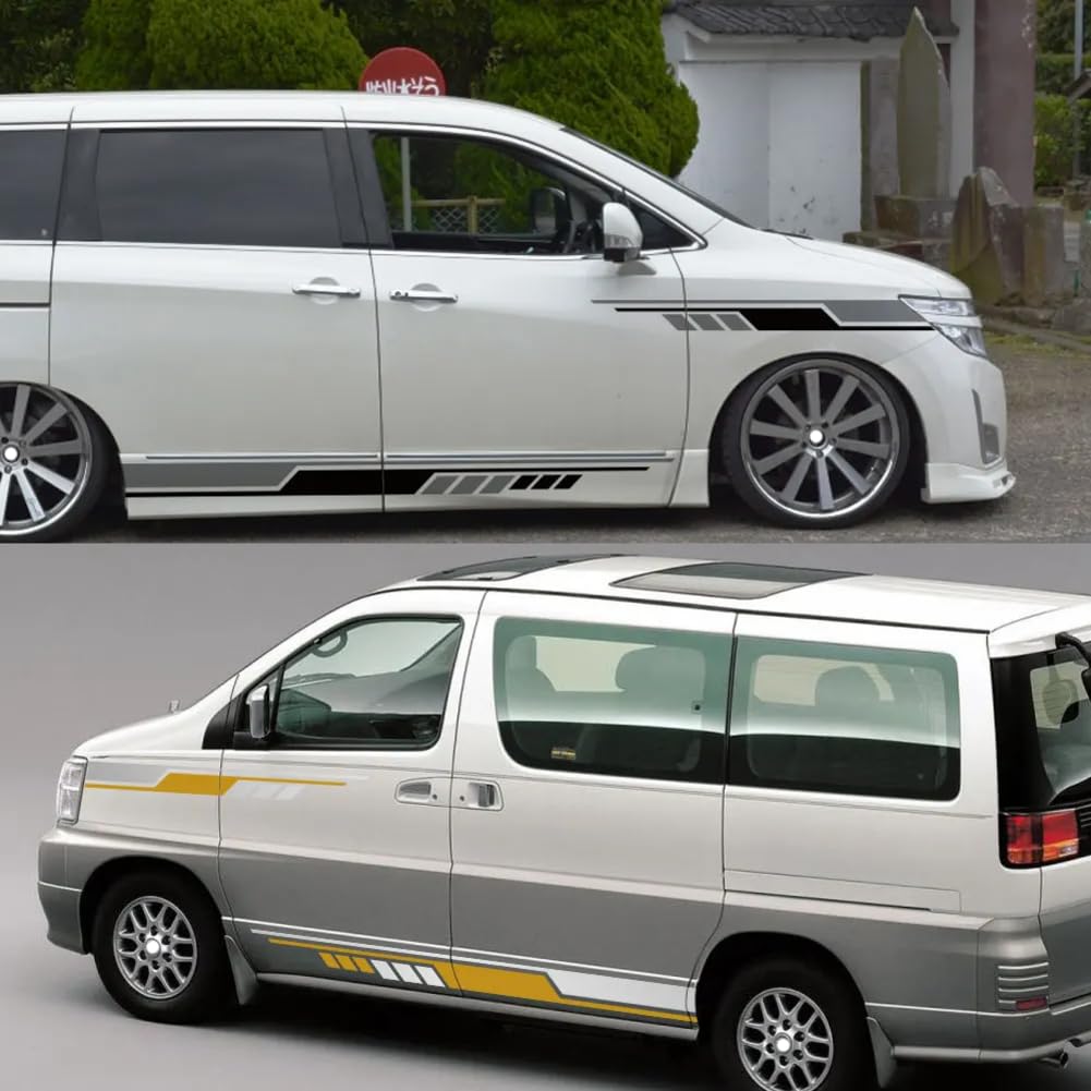 Seitenaufkleber für Autotüren, für Nissan Elgrand E50 E51 E52 2.5 3.5 Teile Camper Van Grafiken Auto-Tuning-Zubehör Vinyl-Aufkleber von WJSXEQF