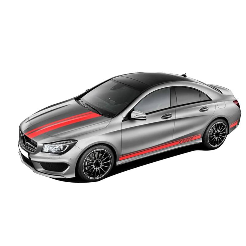 Seitenstreifen-Rockaufkleber Edition AMG Motorhaube Dach Kofferraum Aufkleber, für M=ercedes B=ENZ CLA 45 35 C117 W117 X117 C118 X118 Zubehör von WJSXEQF