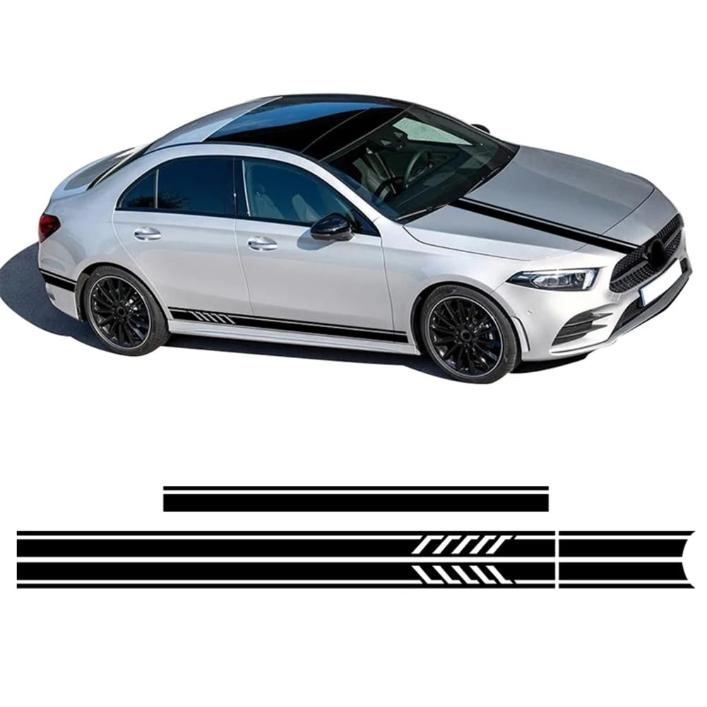 Tür Seitenstreifen Rock Aufkleber Auto Motorhaube Kofferraum Body Kit Aufkleber, für Mercedes Benz ML Klasse W163 W164 W166 ML63 AMG ML320 ML350 von WJSXEQF