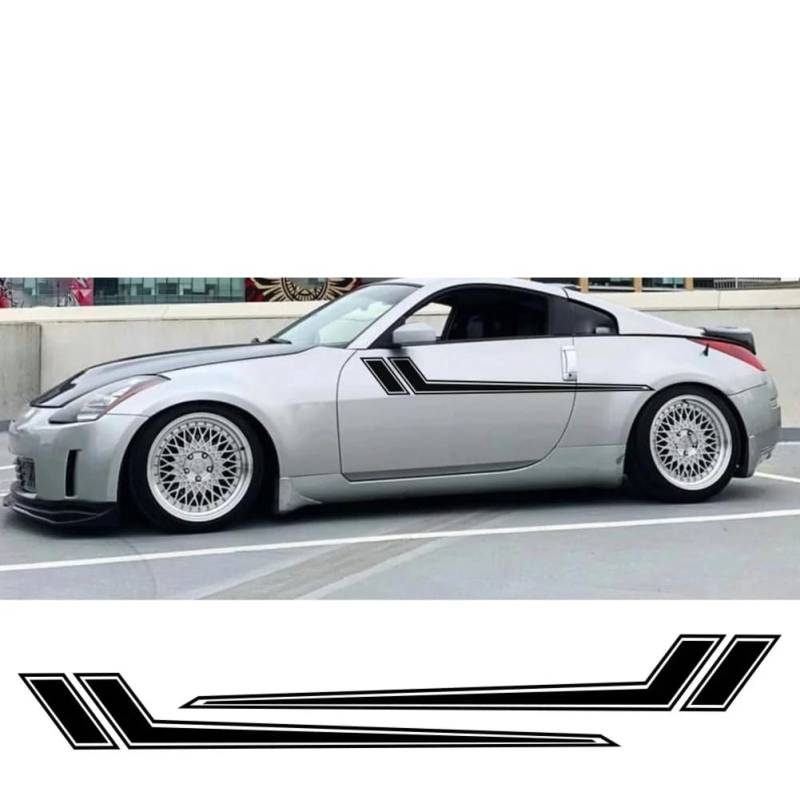 Universal 2pcs Auto Aufkleber Vinyl Stilvolles Styling Lange Streifen Grafik Dekor Aufkleber Auto Tuning Zubehör Fit, für alle Modelle von WJSXEQF