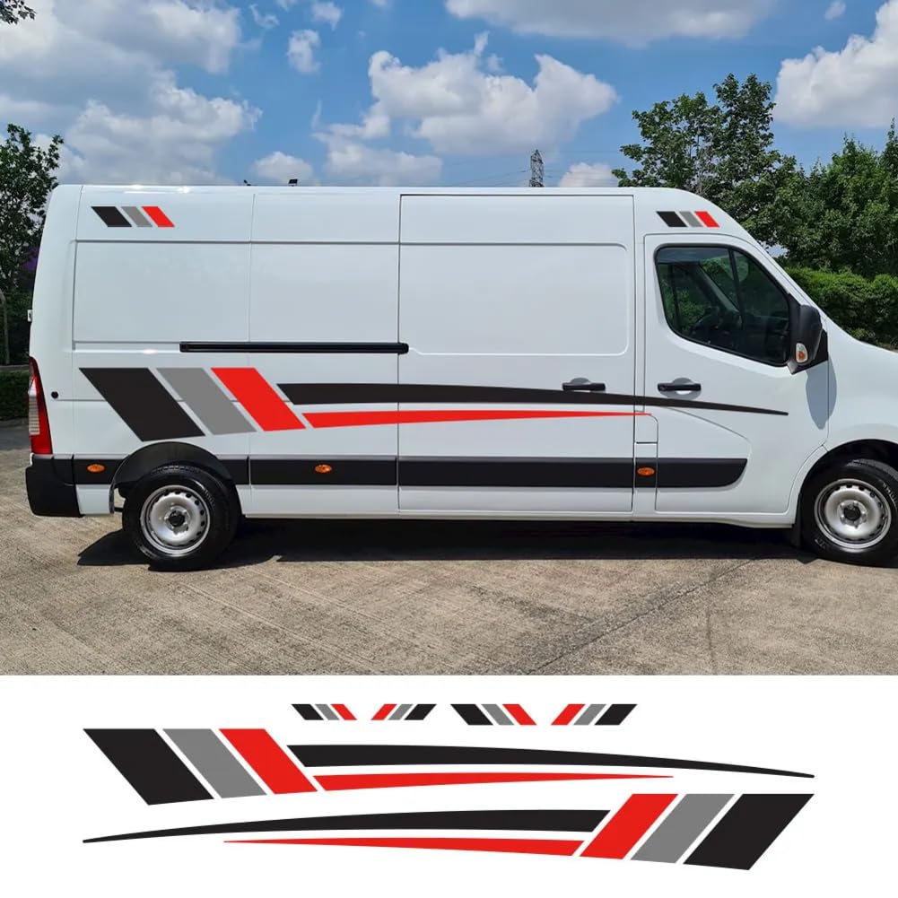 Van Karosserie Seitenaufkleber, für Renault Master Nissan NV400 Opel Opel Opel Movano Auto Camper Grafik Aufkleber Auto Tuning Zubehör von WJSXEQF