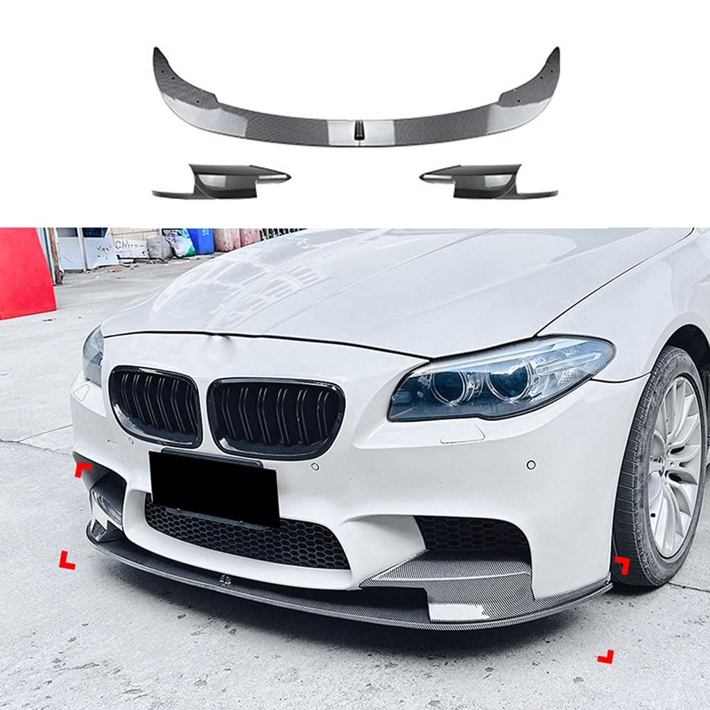 Auto Frontlippe Spoiler für BMW 5 Series M5 F10 F11 2011-2017,Auto Stoßstangenschutz Splitter Diffusor Auto Frontlippe Body Kit Zubehör,B Carbon Fiber Look von WJWMAOXJ