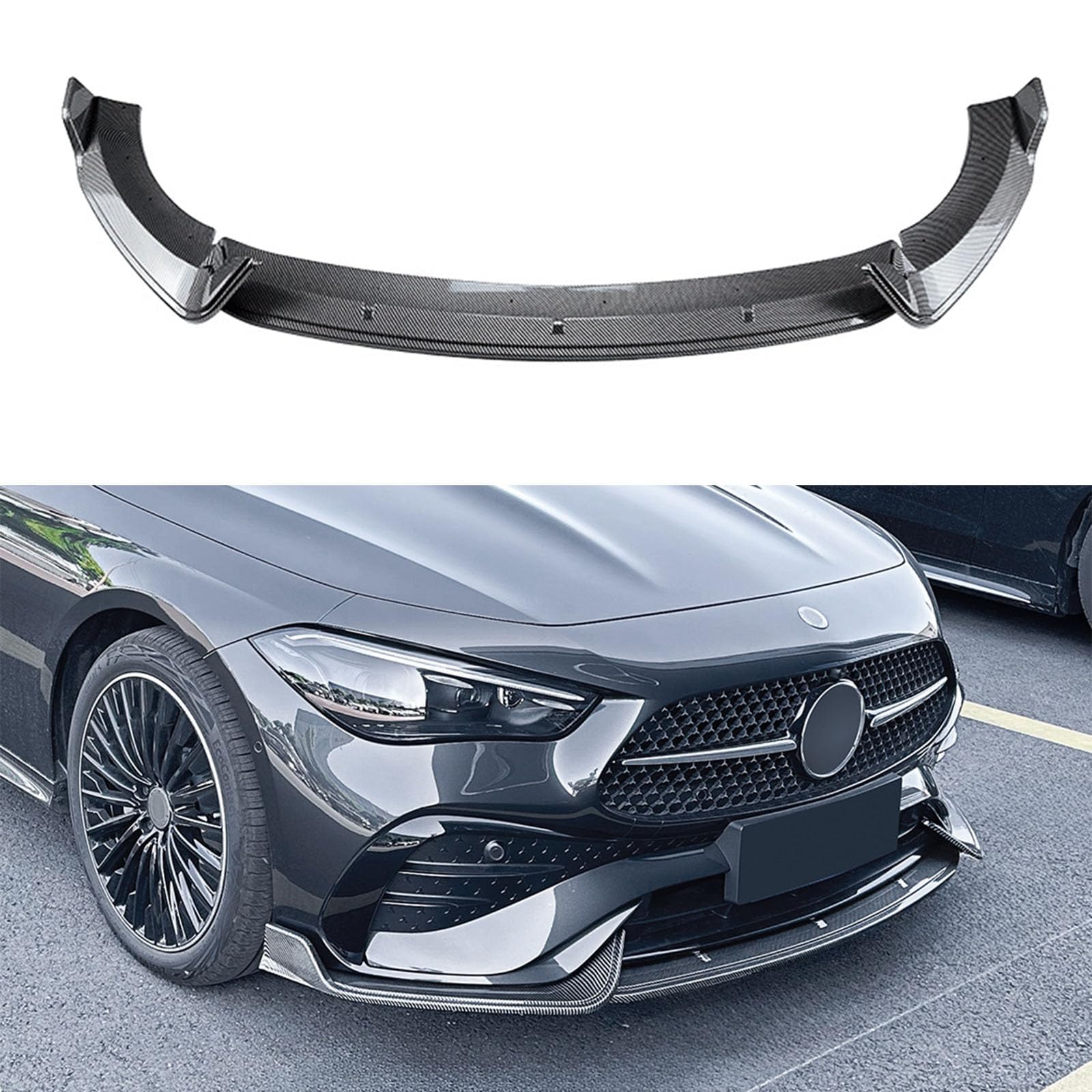 Auto Frontlippe Spoiler für Benz GLE Coupe C236 2024+ AMG,Auto Stoßstangenschutz Splitter Diffusor Auto Frontlippe Body Kit Zubehör,B Carbon Fiber Look von WJWMAOXJ