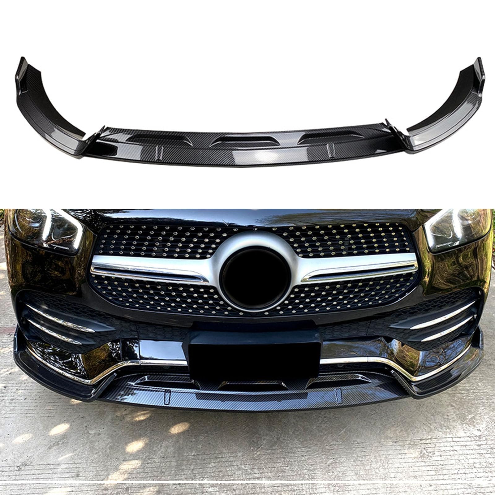 Auto Frontlippe Spoiler für Benz GLE W167 C167 2019-2023,Auto Stoßstangenschutz Splitter Diffusor Auto Frontlippe Body Kit Zubehör,B Carbon Fiber Look von WJWMAOXJ