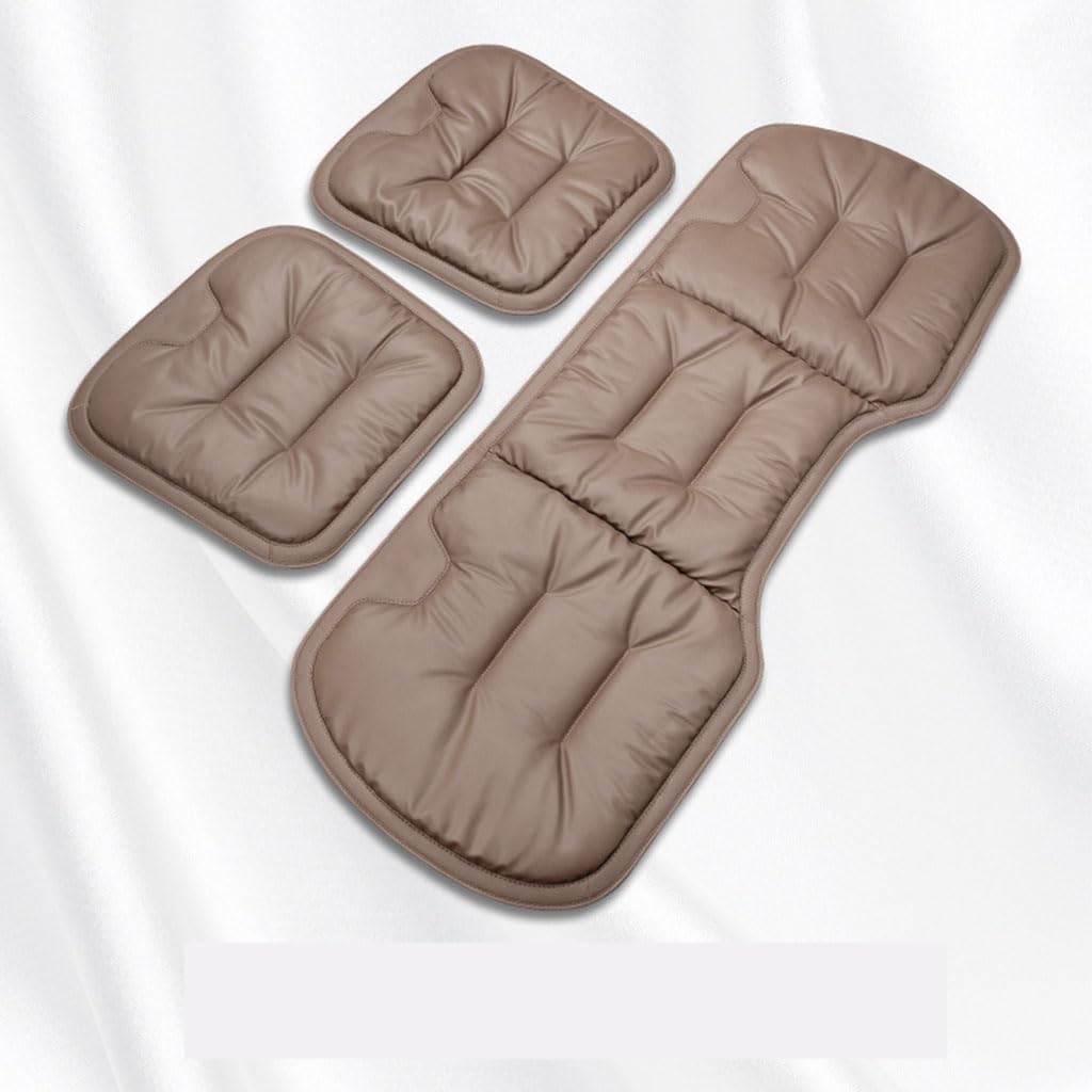 WJWMAOXJ Sitzkissen Auto für Ford Escort 2015-2019,PU Leder Auto Vorne Sitzbezüge Autositzauflage Anti Rutsch Unterlage Interieur Zubehör,d-3 pcs Set Chestnut Brown von WJWMAOXJ