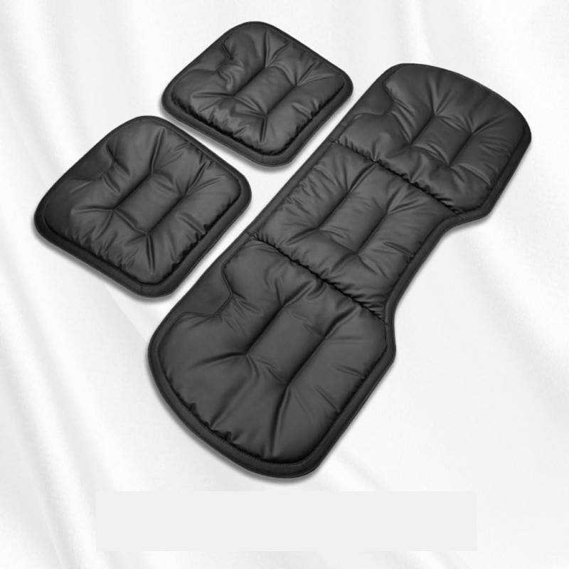 WJWMAOXJ Sitzkissen Auto für Mitsubishi Outlander（5seats） 2016-2018,PU Leder Auto Vorne Sitzbezüge Autositzauflage Anti Rutsch Unterlage Interieur Zubehör,a-3 pcs Set Black von WJWMAOXJ