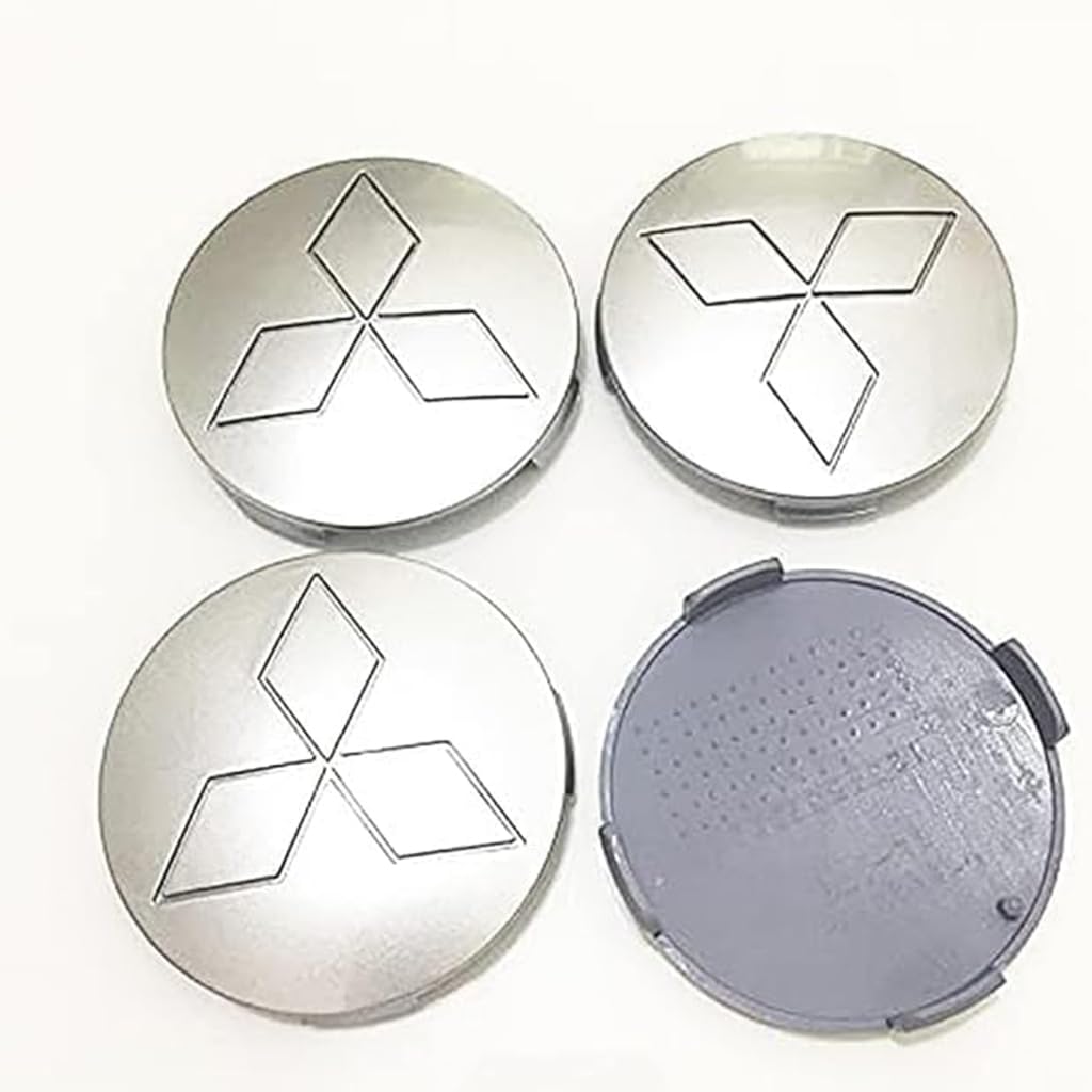 4 Stück felgendeckel Radkappen-Set für Mitsubishi AIRTREK Galant 2007-2024,Radnaben-Mittelabdeckungen Radmutterkappen Abzeichen Accessoires,81-Silver von WJWZZGYL