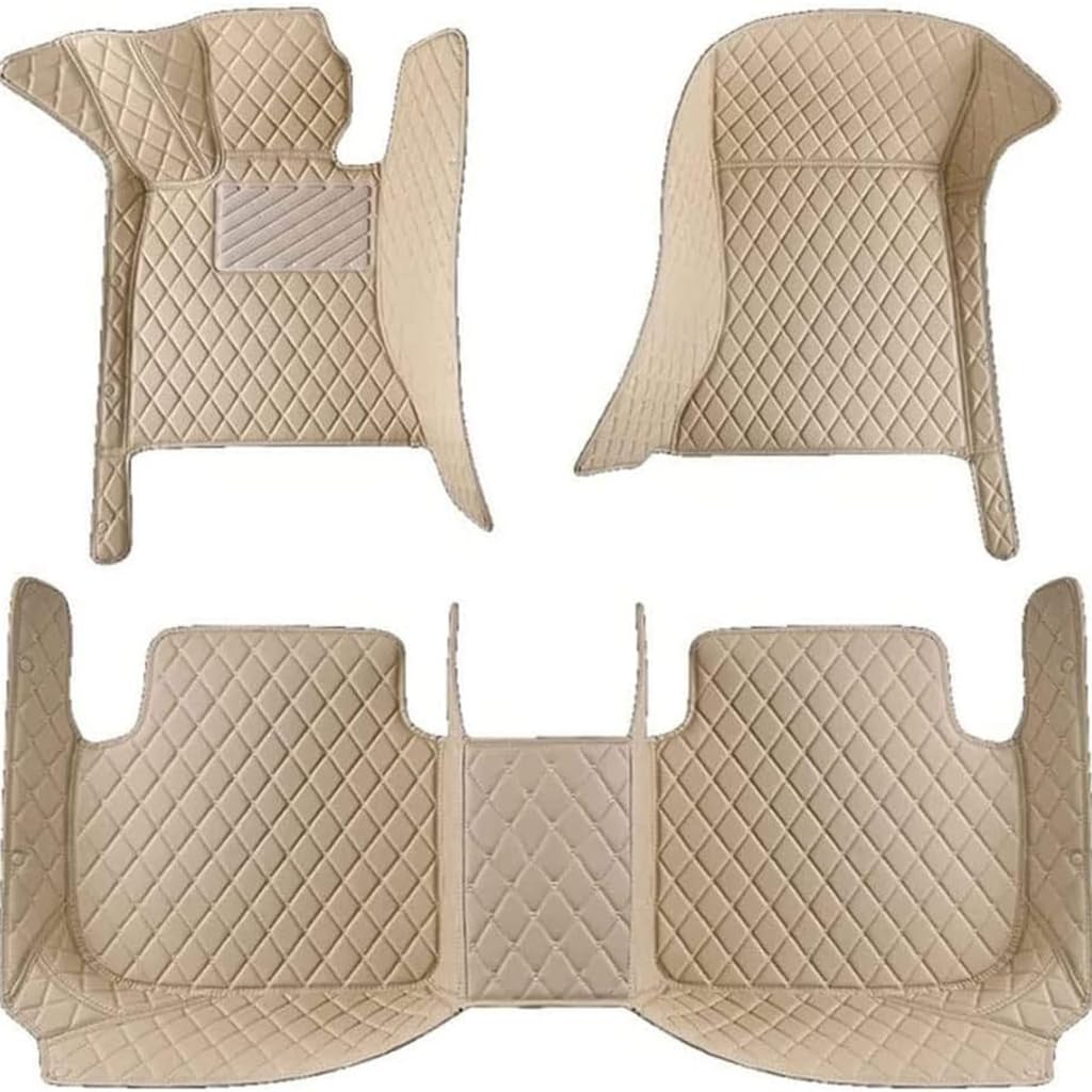 Auto-Fußmatten für Mitsubishi Lancer 2006-2016,Maßgeschneiderte Allwetter Leder Wasserdicht Staubdicht Kratzfest rutschfest Protection Liner Teppich Polster,Beige von WJWZZGYL