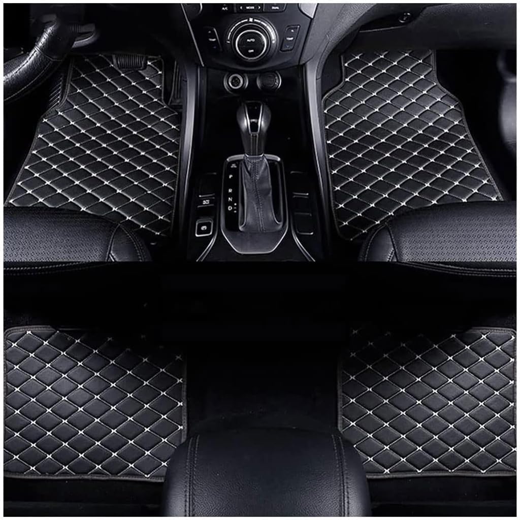Auto-Leder-Fußmatten für Dodge Charge 2011-2020A, wasserdichte rutschfeste Teppich-Fußpolster Auto-Innenschutz-Zubehör,B-Black-beige von WJWZZGYL