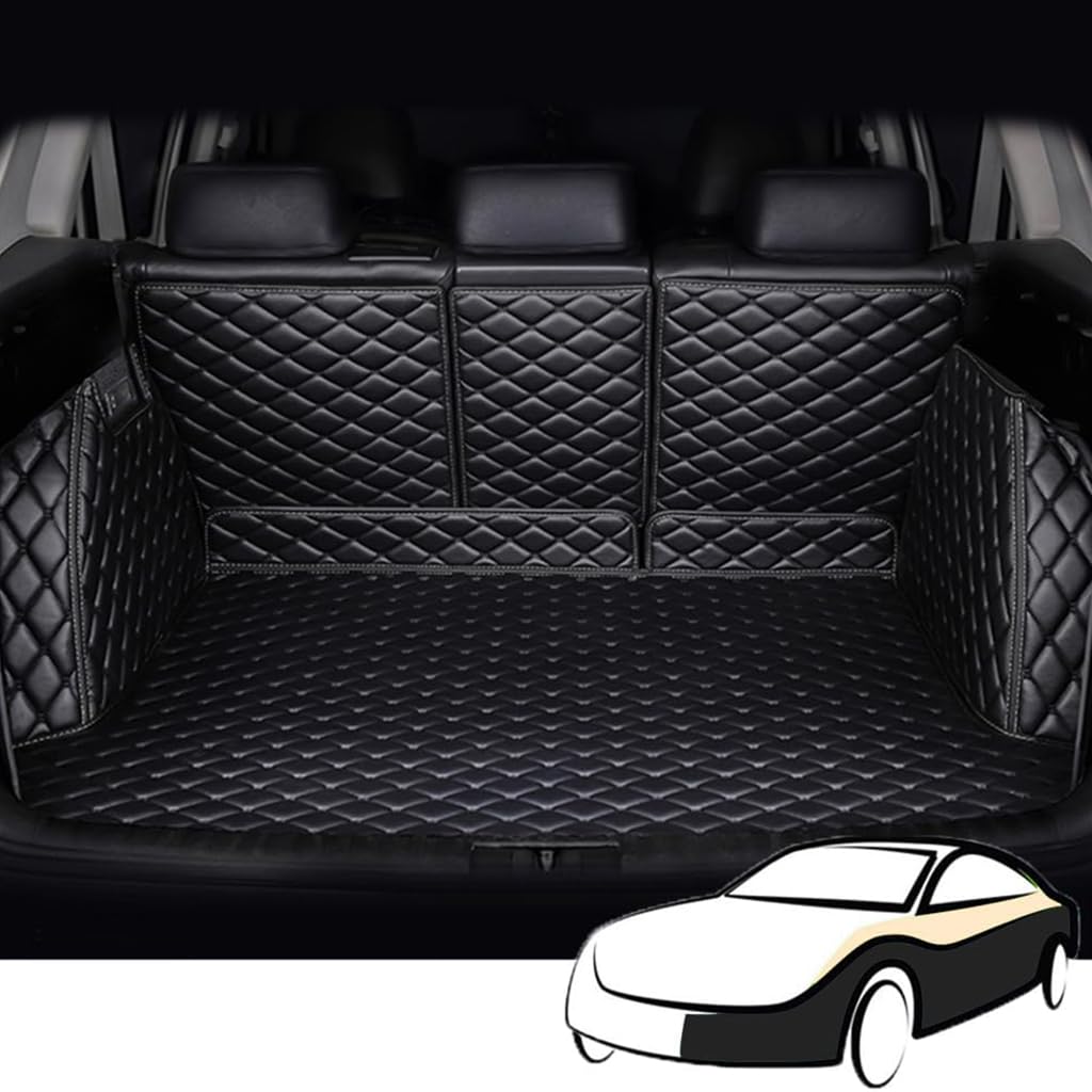 Kofferraummatte Auto für Hyundai New 5 Seats Santafe 2010-2012,Wasserdicht rutschfest Kofferraum Vollständige Abdeckung Schutzmatten Autozubehör,All Black von WJWZZGYL