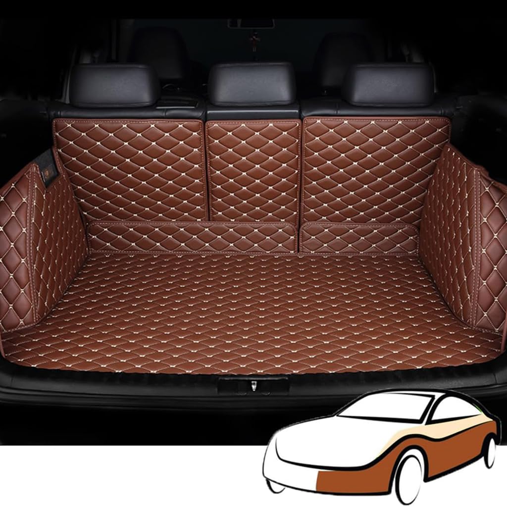 Kofferraummatte Auto für VW Golf GTI 2010-2012,Wasserdicht rutschfest Kofferraum Vollständige Abdeckung Schutzmatten Autozubehör,Brown von WJWZZGYL