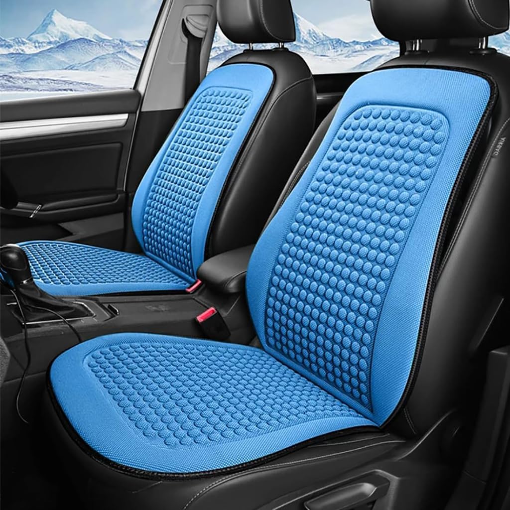 WJWZZGYL Autositzbezug für Alfa Romeo Mito 2008-2019, kühles Sitzkissen aus Eisseide Sommerkühlung Autositz-Schutzkissen atmungsaktives Kissen,Blue-2 Pieces von WJWZZGYL