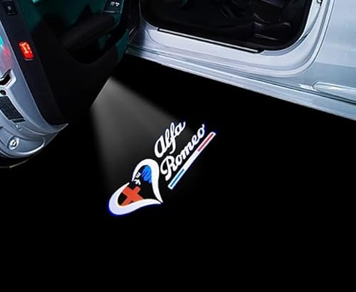 2 Stück WillkommensLicht Auto Türbeleuchtung Logo für Alfa Romeo Stelvio Giulia Giulietta, HD Autotür Lichter Logo Projektor Auto Beleuchtung Zubehör,4PCS von WJYZDHBC