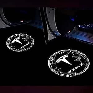 2 Stück WillkommensLicht Auto Türbeleuchtung Logo für Tesla Model 3Model XModel YModel S, HD Autotür Lichter Logo Projektor Auto Beleuchtung Zubehör,4pcs von WJYZDHBC