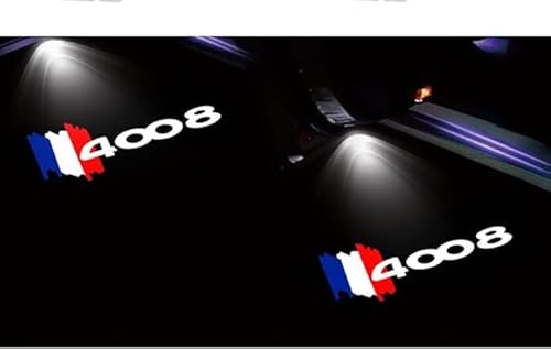 WJYZDHBC 2 Stück WillkommensLicht Auto Türbeleuchtung Logo für Peugeot 407 408 508 RCZ C4L C6, HD Autotür Lichter Logo Projektor Auto Beleuchtung Zubehör,2PCS von WJYZDHBC