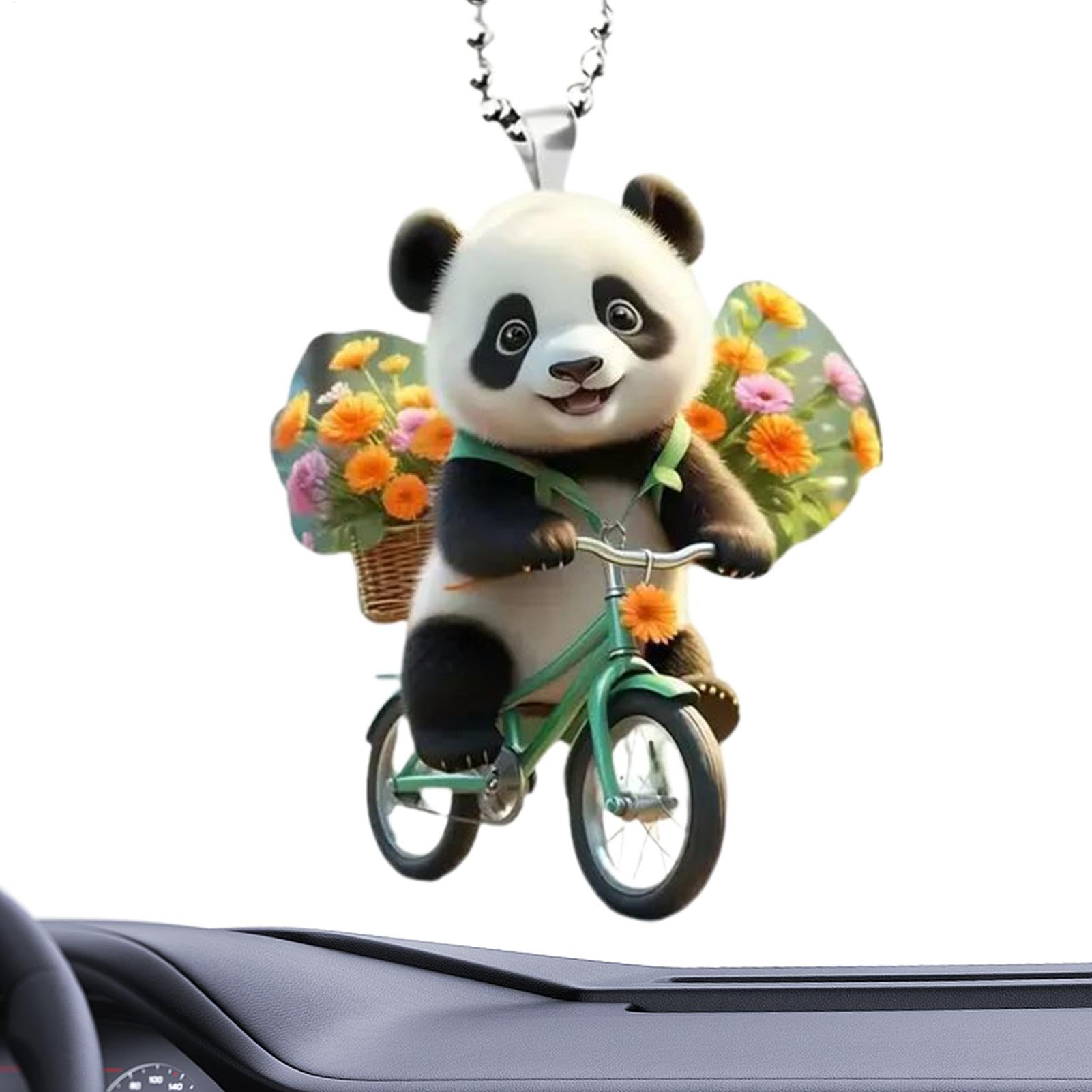 WJnflQN Rückspiegel Panda,Panda Autoanhänger | Acryl-Panda-Aufhänger-Dekoration - Autoaufhänger-Dekorationen, Autozubehör für Tisch, Schreibtisch, Zuhause von WJnflQN