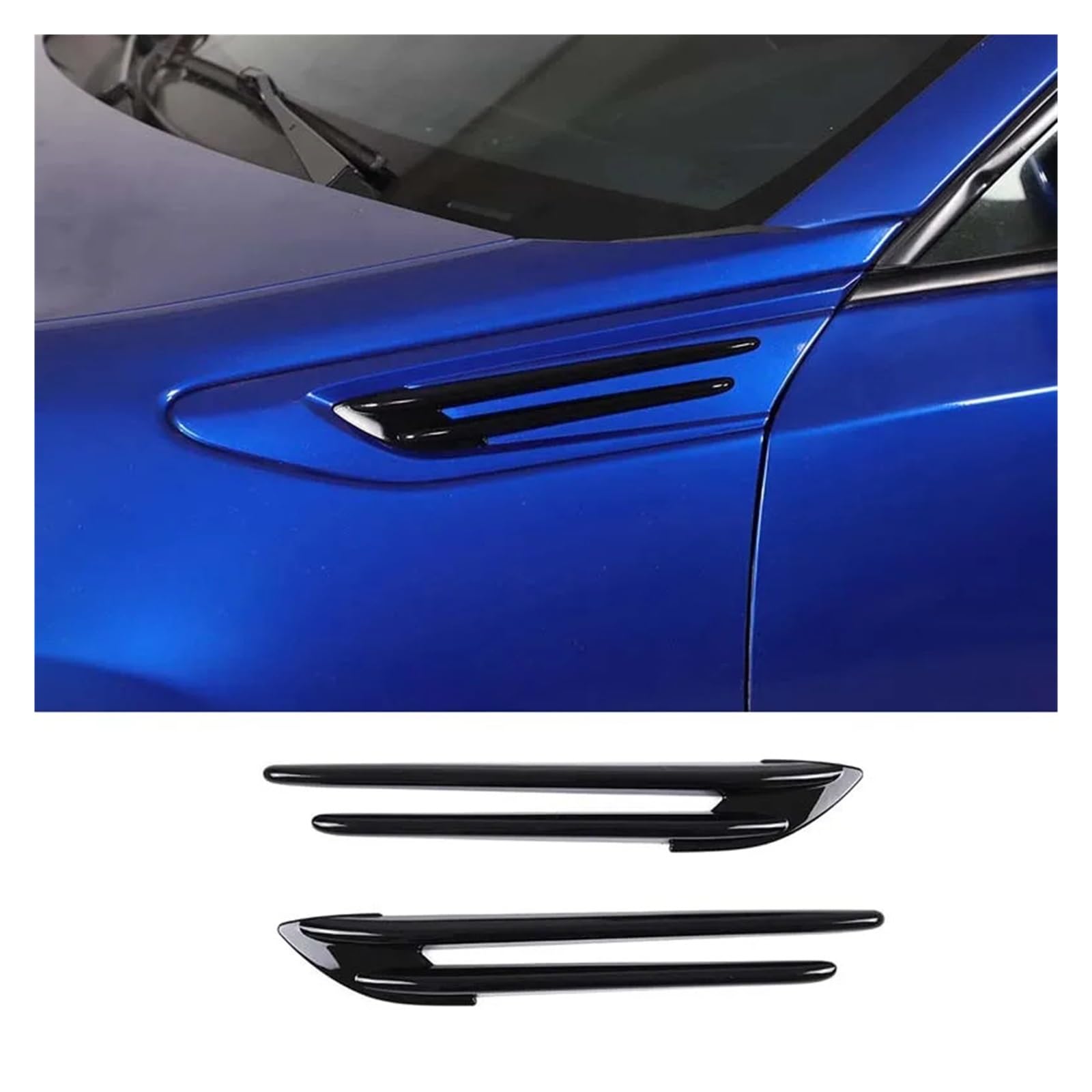 WKFBIFLY ABS-Kohlefaser-Karosserieseitenkotflügel-Zierleiste, dekorativer Spoiler-Aufkleber, kompatibel mit Subaru BRZ ZC6 2017–2020, Autozubehör(Glossy Black) von WKFBIFLY