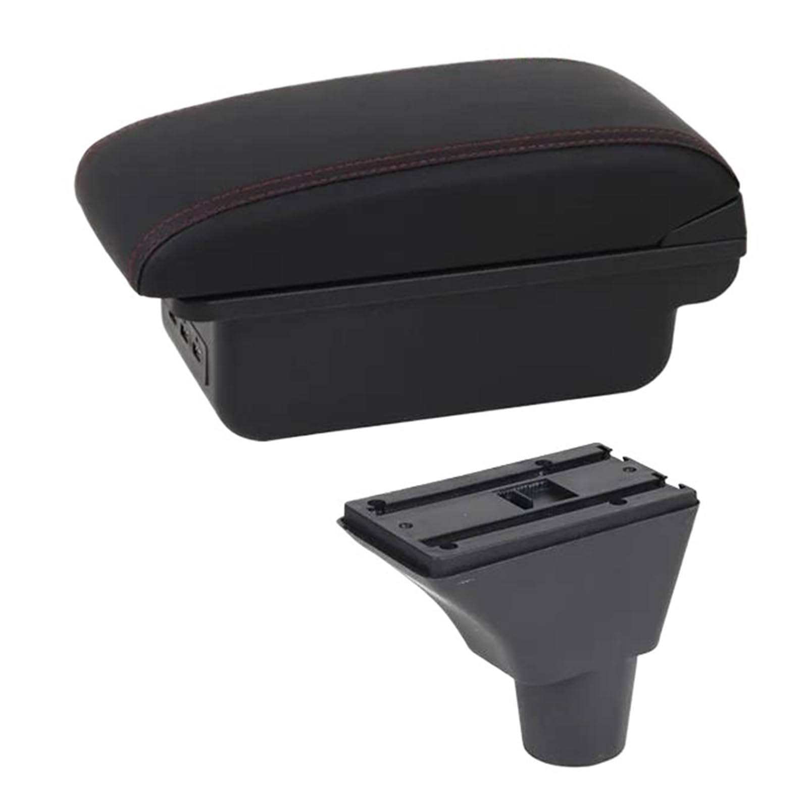 Aufbewahrungsbox Armlehnen Für Citroen Für Berlingo Auto Armlehnenbox Zentrale Aufbewahrungsbox Auto Styling Dekoration Mit Getränkehalter USB Zubehör Aufbewahrungsbox die Mittelkonsole(C1 Rote Linie) von WKXTECZT