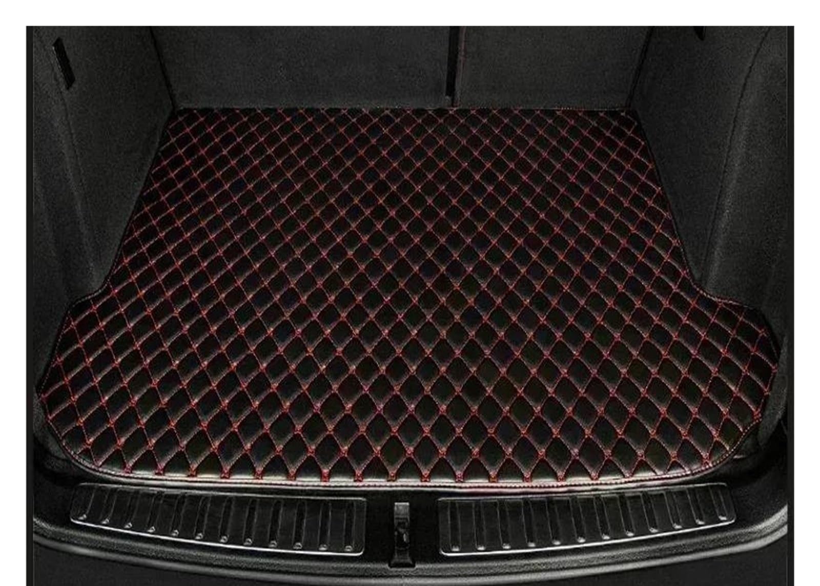 Auto-Fußmatten Auto Trunk Matten Für Mercedes Für Benz GLC 2016 2017 2018 2019-2020 Fahrzeuge Cargo Liner Teppiche Auto Innenzubehör Wasserdicht(Schwarz mit Rot) von WKXTECZT