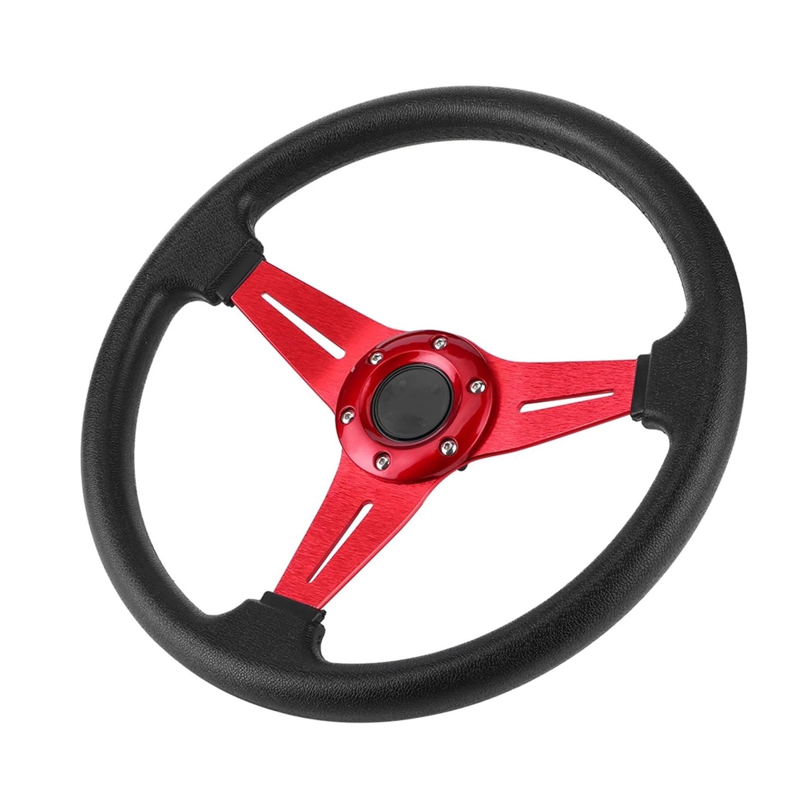 Steuerschalter Winkelsensor Universelles 350 Mm 14 Zoll Autorennen Drift Lenkrad Modifiziertes Zubehör Sportlenkrad Paddle Shift Booster Knopf(Rot) von WKXTECZT