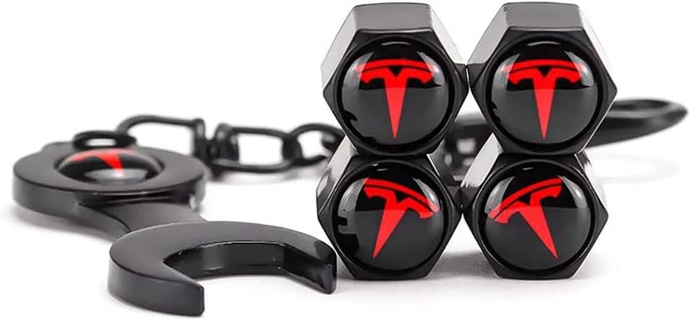 4 Stück Auto Ventilkappen Abdeckung für Tesla Model 3 Y S X Auto Valve CapsStaubschutzkappen Reifenventilkappen Styling Zubehör von WLCYX