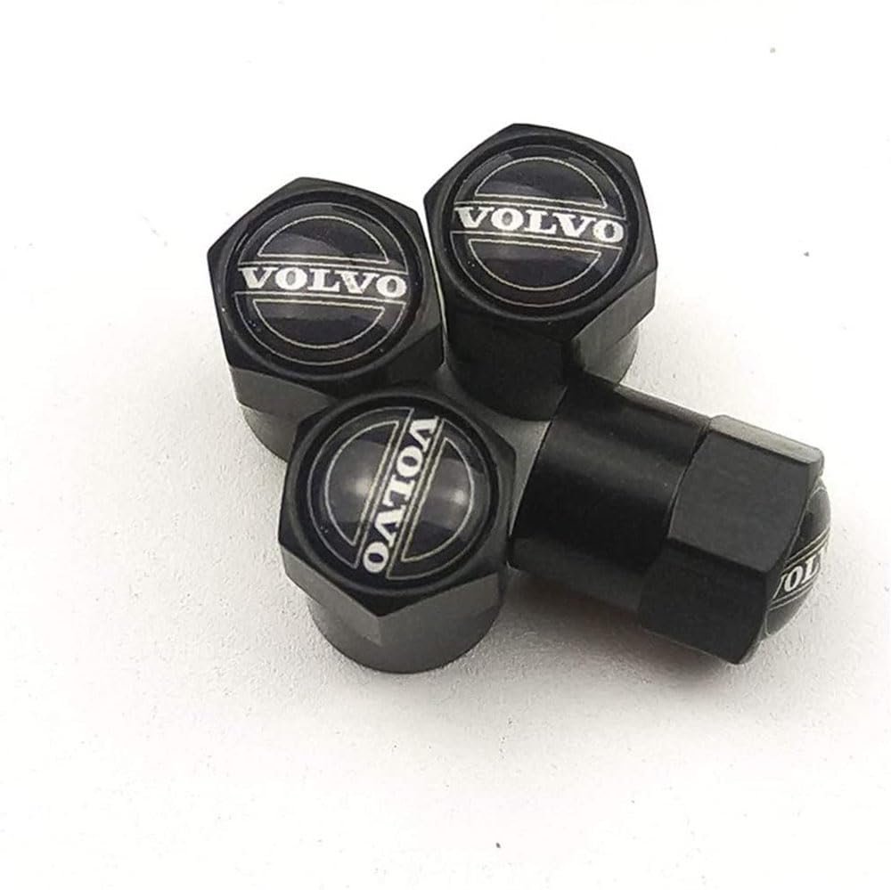 4 Stück Auto Ventilkappen Abdeckung für Volvo Auto Valve CapsStaubschutzkappen Reifenventilkappen Styling Zubehör von WLCYX